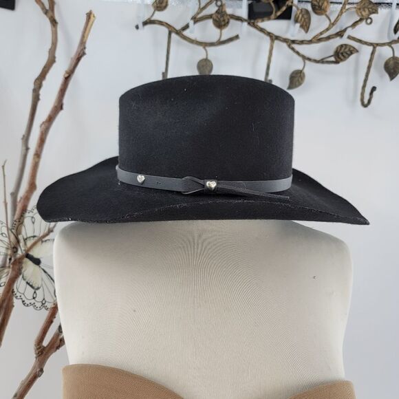 LHC brands vintage black felt rancher style western hat - Picture 7 of 10